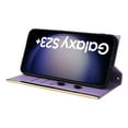 thumbnail image 6 of Desugned For Samsung Galaxy S23 Wallet Phone Case,With Suction Cup Fastener,Flip Folding Kickstand,With Card Slots,Wrist Strap&Shoulder Strap,Shockproof PU Leather Phone Case,Purple, 6 of 9