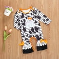 thumbnail image 4 of Qiylii Newborn Baby Girls Halloween Jumpsuit, Ghost Stripe Long Sleeve Romper, 4 of 8