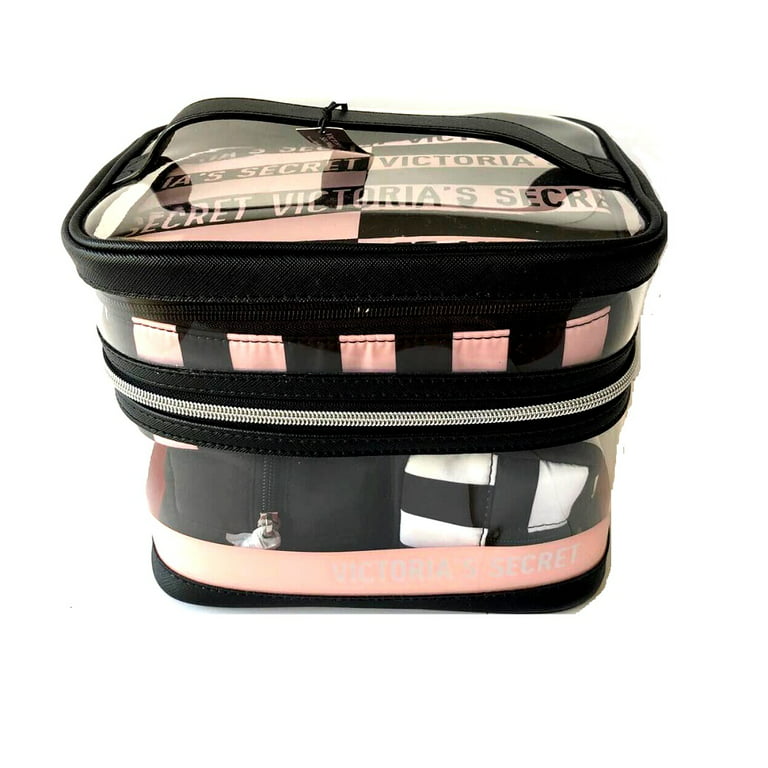 Victoria's Secret 4 in 1 Train Cosmetic Case Travel Tote Clear & Pink for  Women 4 Piece Set New