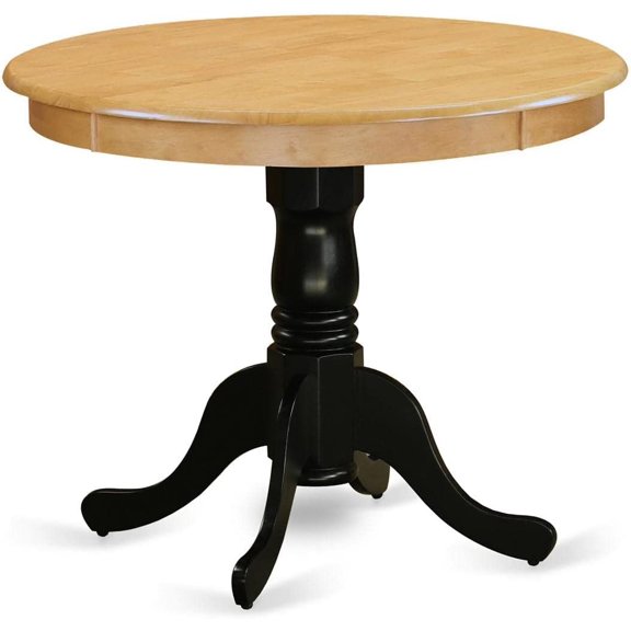 Antique dining room table with round kitchen table top and pedestal base