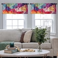 thumbnail image 4 of LALILO Kitchen Curtain Valance Color Oil Colorful Acrylic Rod Pocket Window Curtain 52"x 18" Set of 2, 4 of 5