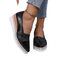thumbnail image 5 of Women's Casual Pointed Toe Sequin Walking Shoes, Wedge Platform Espadrille Design with Breathable Lining and Cushion Sole, Slip on Sneakers for Daily Wear, 5 of 5