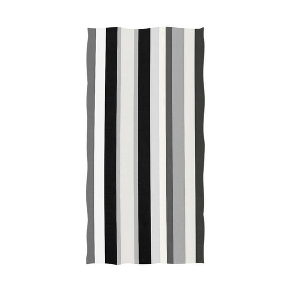Black White and Gray Stripes 64''x32'' Bath Towels Lightweight Quick-Dry Breathable Soft for Gym Travel Swim