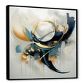 thumbnail image 2 of Designart "Whirls of Serenity in Golden Blue Abstract I" Abstract Framed Wall Art - Gold Abstract Fractal Bedroom Framed Canvas Wall Art, 2 of 6