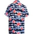 thumbnail image 2 of HAPPY BAY Men's Hawaiian Shirt with Pocket Beach Shirts Casual Short Sleeve Button Down Untuckit Shirts for Men 6XL Flower Stripes, Black, 2 of 6
