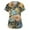 A002-Earthy Yellow, variant on SAATLERI Scrubs for Women Stretchy Short Sleeve V-Neck Scrub Tops Funny Floral Print Medical Uniforms Plus Size Working T-Shirts with Pockets