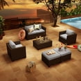 thumbnail image 5 of ClouddWell 4 Seat Outdoor Patio Furniture Set, Patio Conversation Sets with Thick Waterproof Cushions & Storage Coffee Table(Grey), 5 of 7