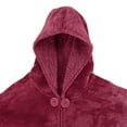 thumbnail image 3 of Catalonia Women's Poncho Cape, Sherpa Fleece Cloak Coat, Snuggly Hooded Wearable Blanket, Gift Idea for Adults and Teen Girls, Wine, 3 of 7