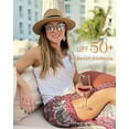 thumbnail image 6 of Sun Hats for Women Summer Wide Brim UV UPF 50+ Panama Fedora Foldable Packable Straw Beach Hat, 6 of 8