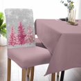 thumbnail image 5 of Christmas Tree Chair Covers, Snowflake Winter Gray White Pink Stretch Parsons Chair Slipcovers Removable Kitchen Chair Protector Cover for Dining Room， Set of 6, 5 of 5