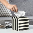 thumbnail image 6 of Sikiie Black And White Thick Stripes Leather Tissue Box Cover Square, tissue box holder - 5.2”x5.2”x5.2”, 6 of 7