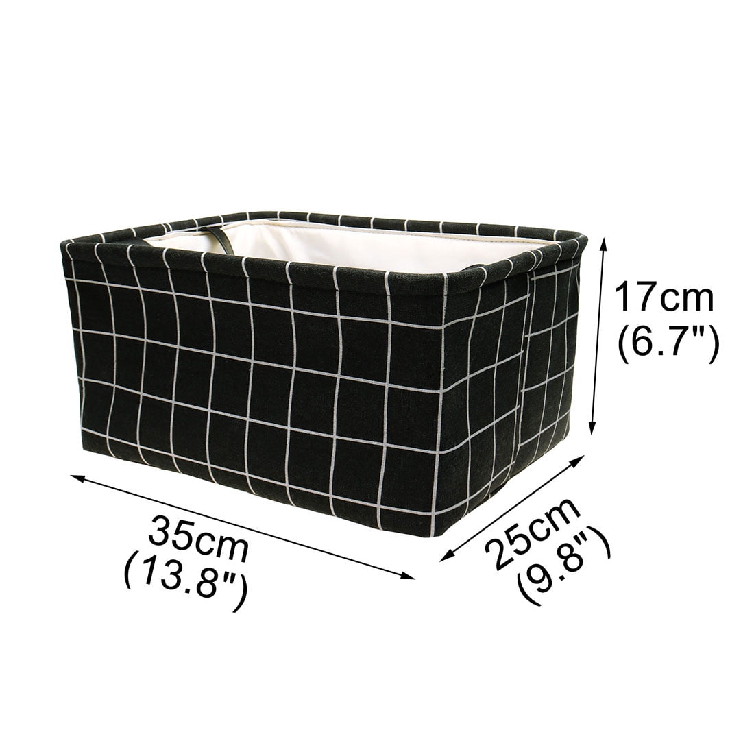 Unique Bargains Foldable Canvas Fabric Storage Bins Basket Clothing Storage Black-S