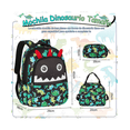 thumbnail image 2 of Mochila Niños 3piezas Con Lonchera Y Lapicera estampado Malubero  Negro y Verde, 2 of 4