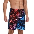 thumbnail image 2 of Naloa Red And Blue Lightning Men's Short Pajama Pants, Pj Shorts, Lounge Comfort Shorts-XX-Large, 2 of 6