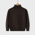 thumbnail image 2 of Swuxness Toddler Long Sleeve High Neck Knit Sweater, Kids Pullover Tops, Kids Solid Color Turtleneck Sweater Loose Comfortable Soft Base Layer Top Daily Wear Brown, 14-15 Years, 2 of 5