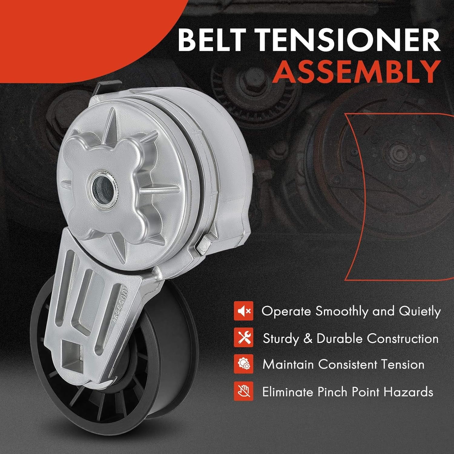 A-Premium Belt Tensioner Assembly with Pulley Compatible with Chevrolet Corvette 1988-1991
