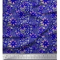 thumbnail image 1 of Soimoi Blue Poly Georgette Fabric Leopard Animal Skin Printed Fabric 1 Yard 52 Inch Wide, 1 of 3