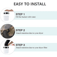 thumbnail image 6 of TUOOWO Indoor Dryer Vent Kit Lint Trap Bucket Dryer Vent with 4-Inch by 5-Feet Black Proflex Duct, 6 of 7