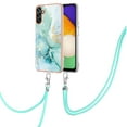 thumbnail image 2 of SaniMore for Samsung Galaxy A04E Case with Detachable Crossbody Lanyard Shockproof TPU Backplane Marble Pattern Luxury Fashion Anti-drop Slim Lightweight Cover, Green, 2 of 4