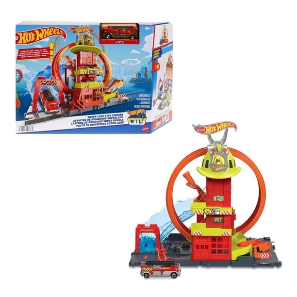 Pista de Juguete Hot Wheels City Súper Estación de Bomberos