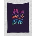 thumbnail image 1 of All You Need Is Love Tapestry, Text in the Colors of the Rainbow over a Grungy and Dark Background, Wall Hanging for Bedroom Living Room Dorm Decor, 60W X 80L Inches, Multicolor, by Ambesonne, 1 of 2