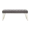 thumbnail image 6 of Weston Home Addison Tufted Bench, Grey, 6 of 8