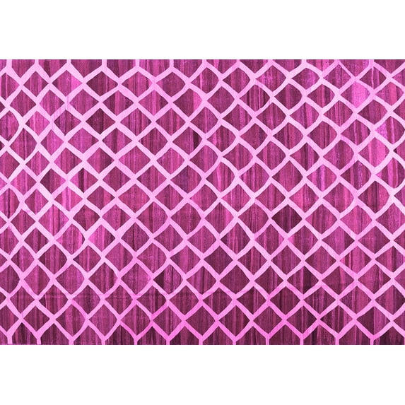 Ahgly Company Indoor Rectangle Abstract Pink Contemporary Area Rugs, 5' x 7'