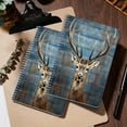 thumbnail image 5 of Spiral Notebook,College Ruled Journal,8.26" x 5.71" 50 Sheets/100 Pages,2 Pack - Large Stag Head Portrait on White Wooden Planks, 5 of 7