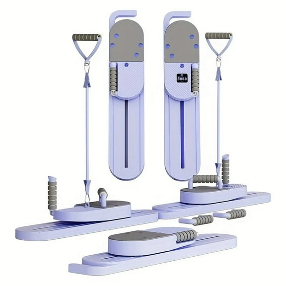 Split Pilates balance board, 40  exercise movements, multifunctional fitness tool, (abdominal board, ski machine, plank support, Pilates board, arm trainer, walking machine, tension rope, push-ups)