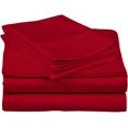thumbnail image 2 of D.N.G. BEDDINGS Luxury 4 Piece Sheet Set with 10 Inch Deep Pocket 800 Thread Count 100% Egyptian Cotton Solid Red Color Twin XL Size, 2 of 4