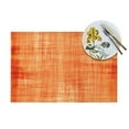 thumbnail image 4 of YFYANG Washable Heat-Resistant Placemats, 70% PVC/30% Polyester, Watercolor Orange Textured Kitchen Table Mat, 12" x 18" 4 Piece, 4 of 6