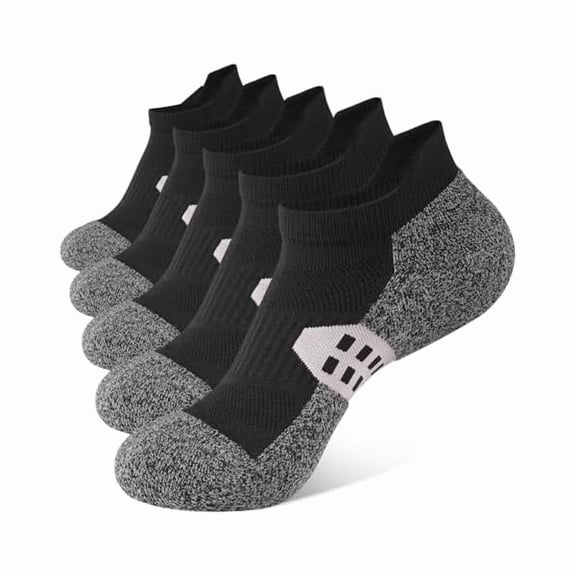 Eryueer Ankle Compression Socks for Women Running Athletic Socks Low Cut with Arch Support 5 Pairs