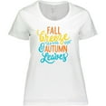 thumbnail image 3 of Inktastic Thanksgiving Fall Breeze and Autumn Leaves Women's Plus Size T-Shirt, 3 of 5