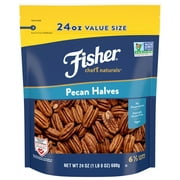 Fisher Chefs Naturals Gluten Free, No Preservatives, Non-GMO Pecan Halves, 24 oz Bag