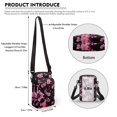 thumbnail image 6 of HELLHERO Cherry Blossom Pattern 2 Zippers Double Layer Cross Body Purse Polyester for Women, 6 of 7