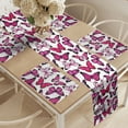 thumbnail image 2 of Ambesonne Pink and White Table Runner & Placemats, Tender Butterflies, Placemat 4 pcs + Runner 14"x90", Magenta and Hot Pink, 2 of 2
