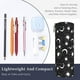 thumbnail image 3 of Disketp Crescent and Stars Estuche Organizador de Lápices de Cuero, Estuche de Oficina con Cremallera para Bolígrafo y Lápiz, 3 of 6