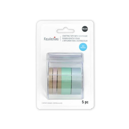 UPC: 0195158642650 | Metallic Morandi Colors Crafting Washi Tape & Dispenser Set by Recollections™