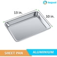 thumbnail image 3 of 13 in. x 10  in. 19 Gauge Quarter Size Aluminum Bun / Sheet Pan. Pack of 12, 3 of 7