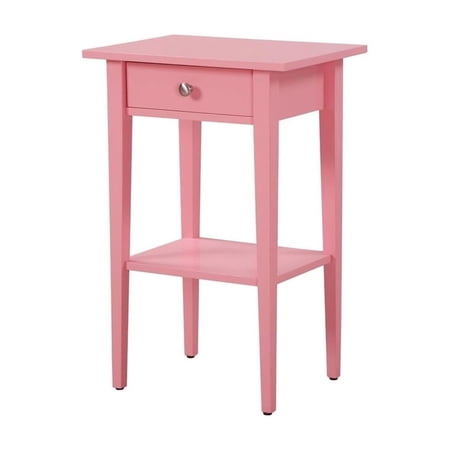 Nightstand - Modern Bedside Table with Drawer & Shelf - Bedroom Storage Organizer