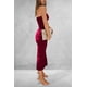 thumbnail image 2 of Vestido PRETTYGARDEN Strapless Ajustado Maxi Rojo Vino XL, 2 of 7