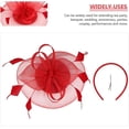 thumbnail image 2 of White Fascinator Fashion Headbands Fascinators Hat Flower Mesh Ribbons, 2 of 5