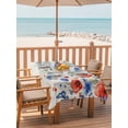 thumbnail image 2 of Outdoor Tablecloth with Umbrella Hole for Patio/Picnic/Party/Camping, Red Blue Flowers Waterproof Table Cloth Rectangle Table Cover Washable, Spring Floral Farmhouse Botanical Rustic (54"x 80"), 2 of 8