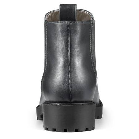 round toe low heel ankle boots