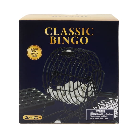 Classic Bingo Game Set with Metal Cage, Calling Balls & Cards, Family Party Board Game for Kids & Adults, Ages 8