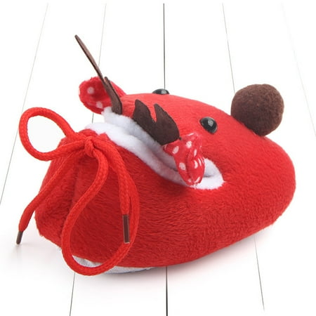 

Dadaria Baby Newborn Essentials Christmas 2-7T Newborn Infant Baby Boy Girl Crib Shoes Soft Sole Anti-slip Sneakers Red Toddler