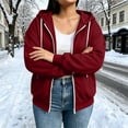thumbnail image 7 of yillto Plus Size Womens Full Zip up Hooded Sweatshirt Long Sleeve Pockets Jacket Coat for Women L-5XL, 7 of 7