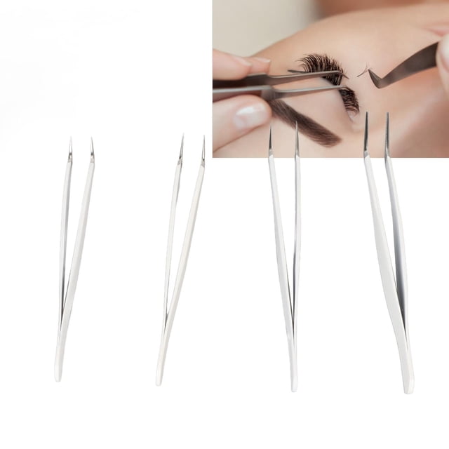 Eyelash Eyelash Extension Tweezers Kit Stainless Steel High Accuracy Lash Tweezers With Box For Salon False Eyelash