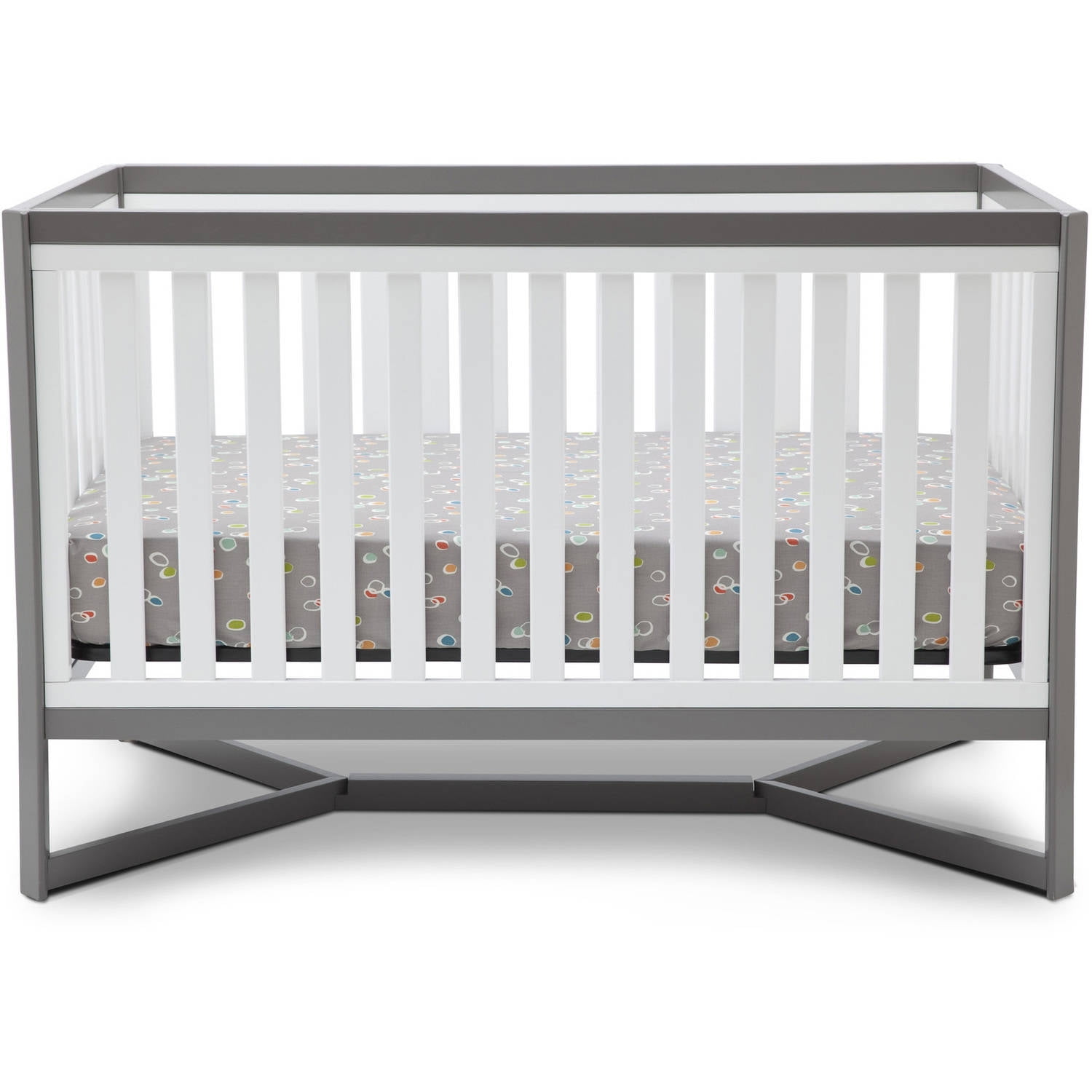 Baby White Grey Delta Children Tribeca 4 In 1 Convertible Crib