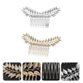 thumbnail image 4 of 2 pinzas para el cabello, delicadas peinetas para el cabello, horquillas para el cabello con forma de hojas, abrazaderas laterales para el cabello para niñas, 4 of 5